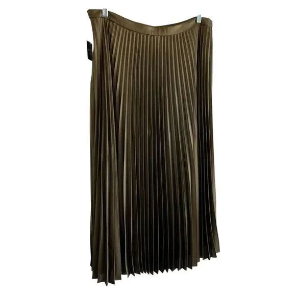 KAARI blue Women Skirt Size 16 Gold Metallic Pleated Midi - Picture 2 of 10